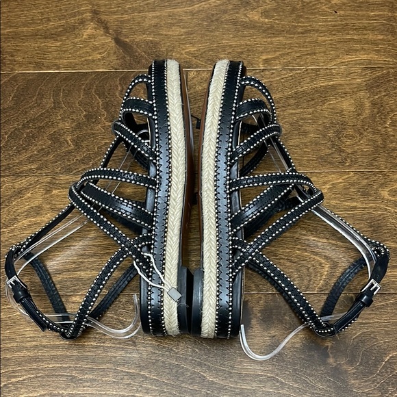NWT, Alaia Leather Studded Espadrille Sandals - Picture 13 of 16
